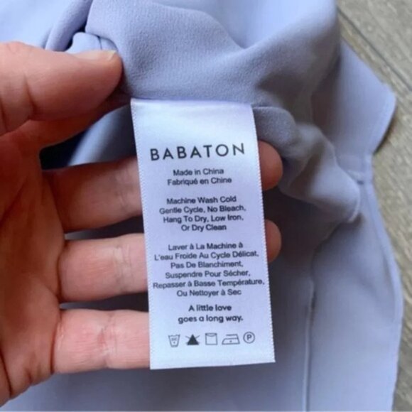 Aritzia Babaton Malik Blouse Top Off The Shoulders Tie Sleeve Purple Size XS - Picture 15 of 16